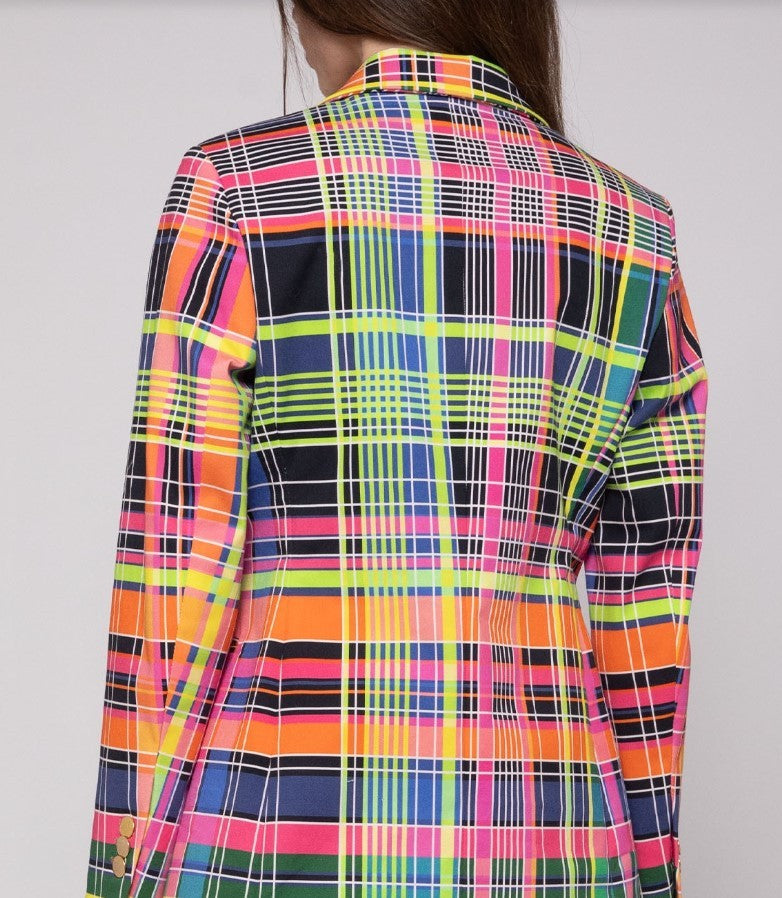 Vilagallo Sophia MultiColoured Checked Gabardine Jacket – Wards Group Ltd