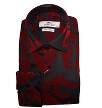 Load image into Gallery viewer, Claudio Lugli Flocked Paisley Long Sleeve Shirt