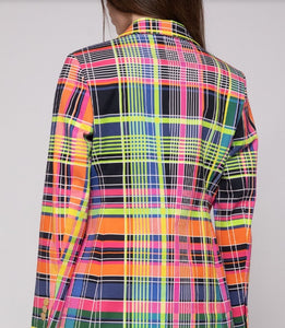 Vilagallo Sophia MultiColoured Checked Gabardine Jacket