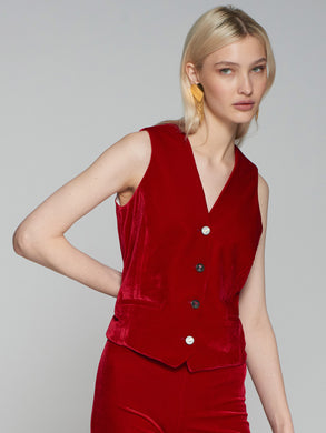 Vilagallo Red Velvet Waistcoat