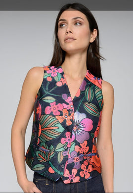 Vilagallo Floral Brocade Waistcoat