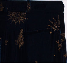 Load image into Gallery viewer, Vilagallo Navy Velvet Flocked Glitter Trousers