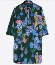 Load image into Gallery viewer, Vilagallo Green Porcelain Tunic Dress