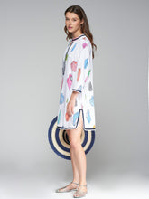 Load image into Gallery viewer, Vilagallo Kaftan Diletta Print Tunic Motivos Marinos