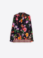 Load image into Gallery viewer, Vilagallo Shirt Tea Estampado Flor Negro