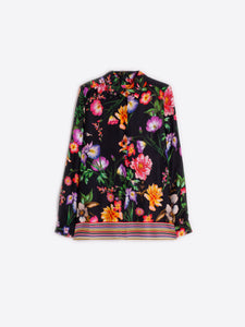 Vilagallo Shirt Tea Estampado Flor Negro