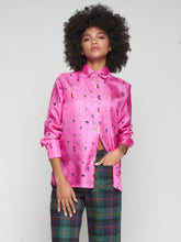 Load image into Gallery viewer, Vilagallo Shirt Mariela Motivos Hipica Rosa Silk