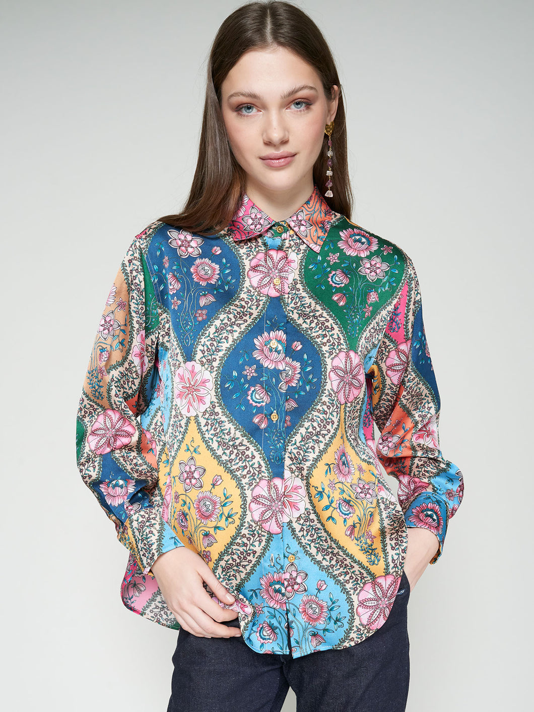 Vilagallo Shirt Donia Estampado Floral Multicolour