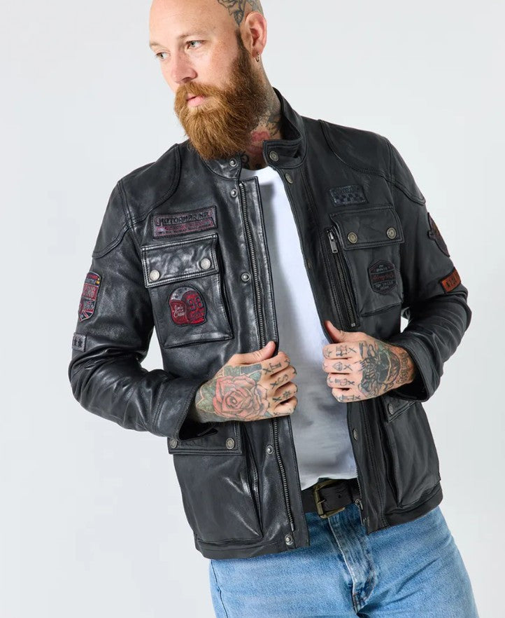 Joe Browns Brilliant Badged Leather Jacket – Wards Group Ltd