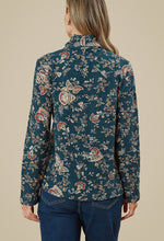 Load image into Gallery viewer, Adini Velma Top with Jacquard Print Deepest Teal