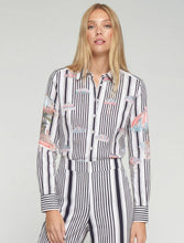 Load image into Gallery viewer, Vilgallo Striped Shirt with Umbrella Print