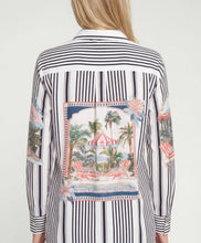 Load image into Gallery viewer, Vilgallo Striped Shirt with Umbrella Print
