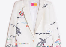 Load image into Gallery viewer, Vilagallo White Jacket with Quirky Print