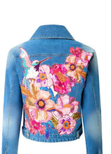 Load image into Gallery viewer, Joys of Spring Applique &amp; Embroidered Denim Jacket