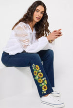 Load image into Gallery viewer, Joe Browns Sophia Sunflower Embroidered Flared Jeans