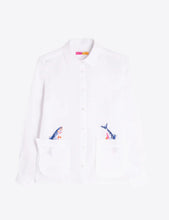 Load image into Gallery viewer, Vilagallo Linen Shirt w Embroidered Fish