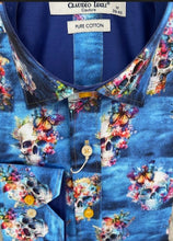 Load image into Gallery viewer, Claudio Lugli Skulls Blue Long Sleeve Shirt