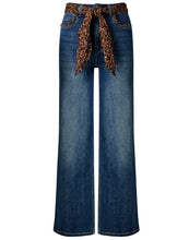 Load image into Gallery viewer, Joe Browns Wide Leg Jeans w/Leopard Print Scarf Belt