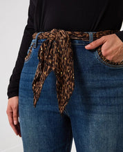 Load image into Gallery viewer, Joe Browns Wide Leg Jeans w/Leopard Print Scarf Belt