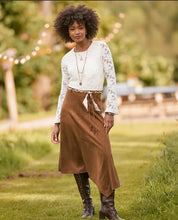 Load image into Gallery viewer, Joe Browns Faux Suede Midi Skirt w/ Braided Belt