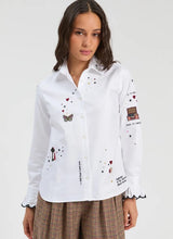 Load image into Gallery viewer, Vilagallo White Shirt with Embroidery