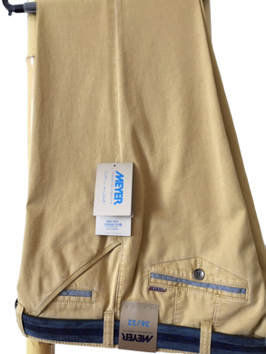 Meyer 1-5033 Chicago Cotton Chino Trousers- Yellow