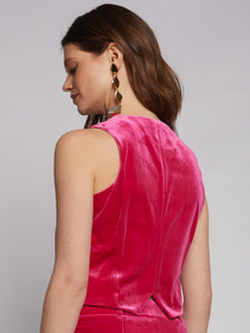 Vilagallo Smart Pink Velvet Waistcoat